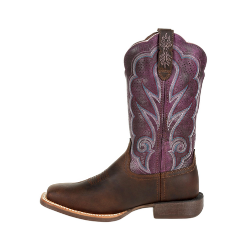 Durango Lady Rebel Pro Ventilated Oiled Brown & Plum Western Boot