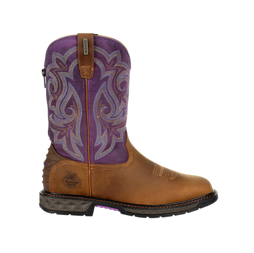 Georgia Boot Carbo-Tec LT Women’s Steel Toe Waterproof Work Boot – Brown & Purple