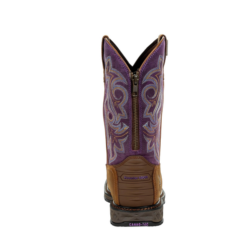Georgia Boot Carbo-Tec LT Women’s Steel Toe Waterproof Work Boot – Brown & Purple