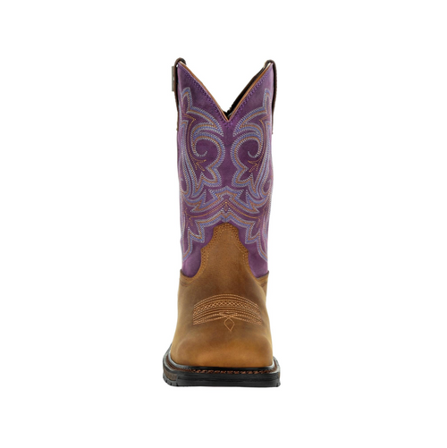 Georgia Boot Carbo-Tec LT Women’s Steel Toe Waterproof Work Boot – Brown & Purple