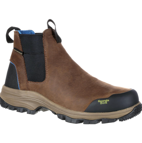 Georgia Boot Blue Collar Chelsea Waterproof Work Romeo Boot – Dark Brown