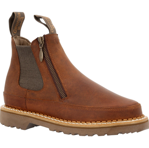 Georgia Boot Women’s Side-Zip Chelsea Romeo – Brown