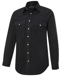 Pilbara Western Men's Snap Button L/S Shirt Black