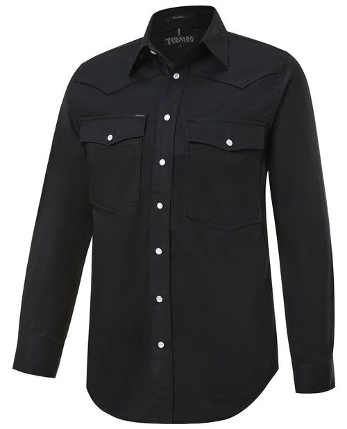 Pilbara Western Men's Snap Button L/S Shirt Black