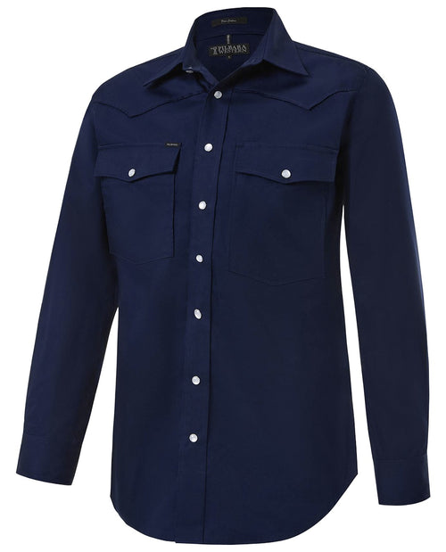 Pilbara Western Men's Snap Button L/S Shirt French Navy