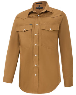 Pilbara Western Men's Snap Button L/S Shirt Terracotta