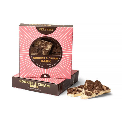 Chocamama White Chocolate Cookies & Cream Bark 75g