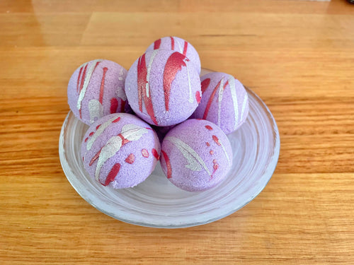Handmade Mini Goat Milk Bath Bombs: Bramble Berry (Purple)