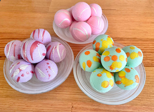 Handmade Mini Goat Milk Bath Bombs: Strawberry (Pink)