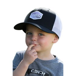 Cinch youth black and white mesh cap MCC0606034