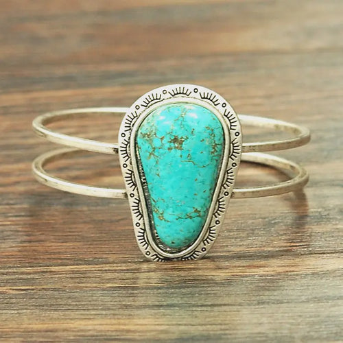 710715, Turquoise, Brass Cuff Bracelet