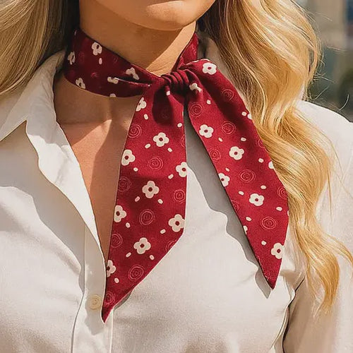 Burgundy Western Skinny Mini Wild Rag Scarf / Cowgirl Necktie #TW125