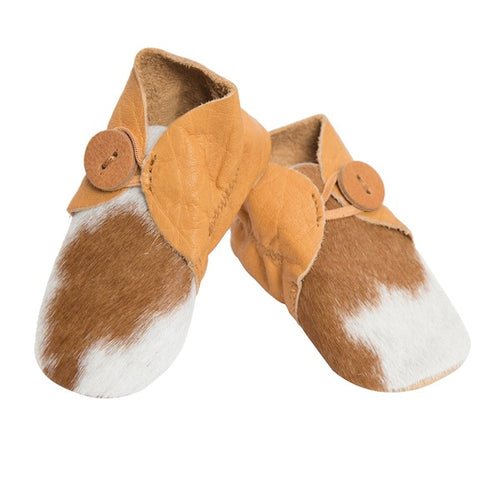 Hairon Baby Booties Cowhide Footwear - Tan