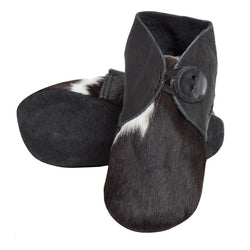 Hairon Baby Booties Cowhide Footwear - Black