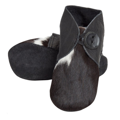 Hairon Baby Booties Cowhide Footwear - Black