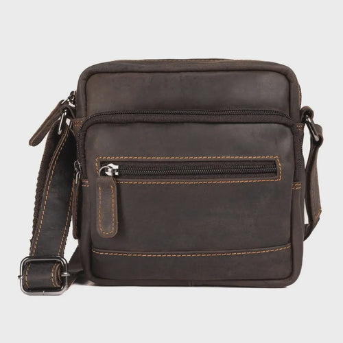 Leather Shoulder Bag Oliver- Brown GW355012BRN