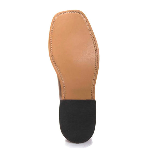 Horse Power Pecan Barking Iron & Sugared Blue Jeans Western Boot