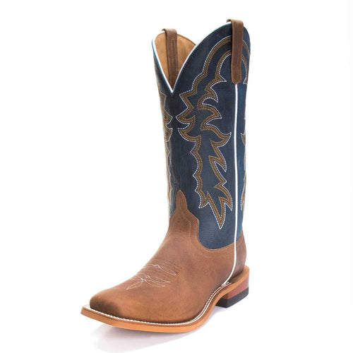 Horse Power Pecan Barking Iron & Sugared Blue Jeans Western Boot