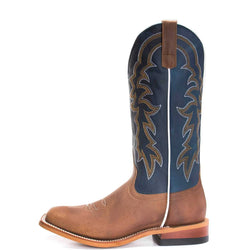 Horse Power Pecan Barking Iron & Sugared Blue Jeans Western Boot
