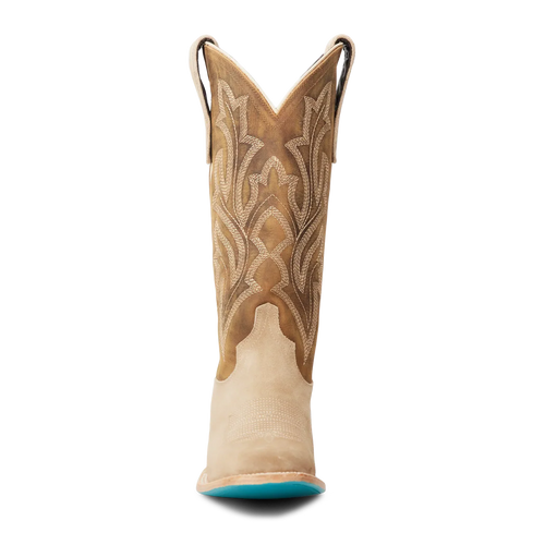 Lane Classic Square Boot — Latte Suede & Burnt Caramel
