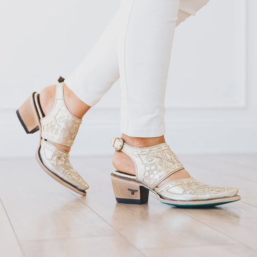 Lane Robin Slingback Mule — Champagne Metallic