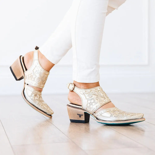 Lane Robin Slingback Mule — Champagne Metallic