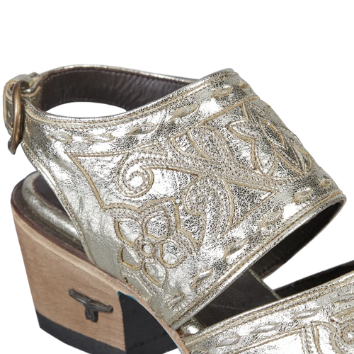 Lane Robin Slingback Mule — Champagne Metallic