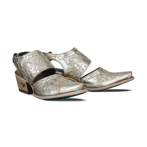 Lane Robin Slingback Mule — Champagne Metallic