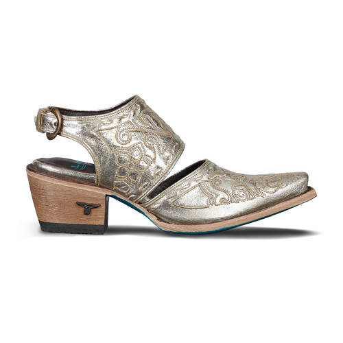 Lane Robin Slingback Mule — Champagne Metallic