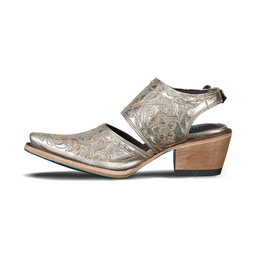 Lane Robin Slingback Mule — Champagne Metallic
