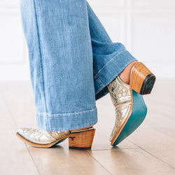 Lane Robin Slingback Mule — Champagne Metallic