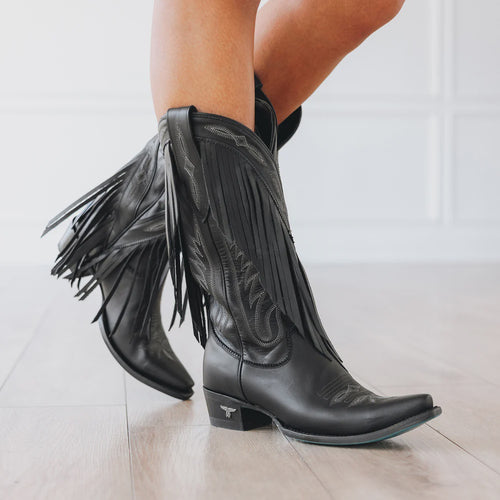 Lane Senita Falls Boot — Distressed Jet Black