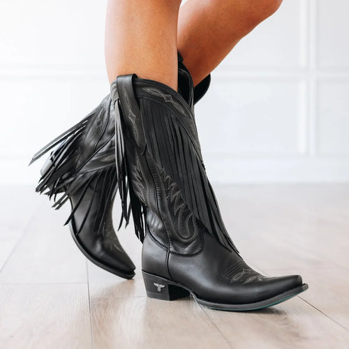 Lane Senita Falls Boot — Distressed Jet Black