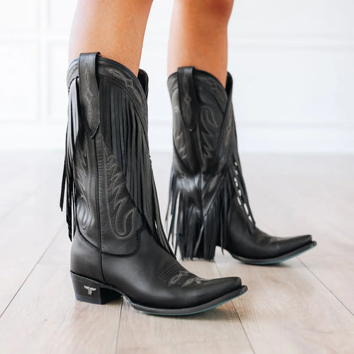 Lane Senita Falls Boot — Distressed Jet Black