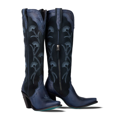 Lane Tessa Knee High Boot — Navy Suede
