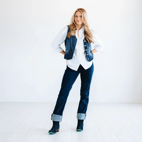 Lane Emma Jane Bootie — Navy Suede