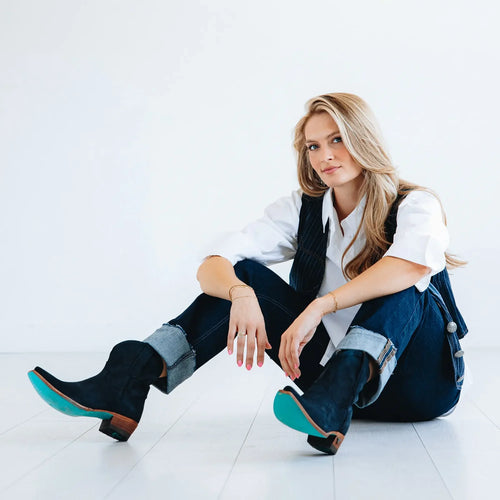Lane Emma Jane Bootie — Navy Suede