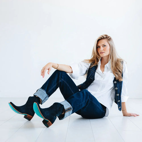 Lane Emma Jane Bootie — Navy Suede