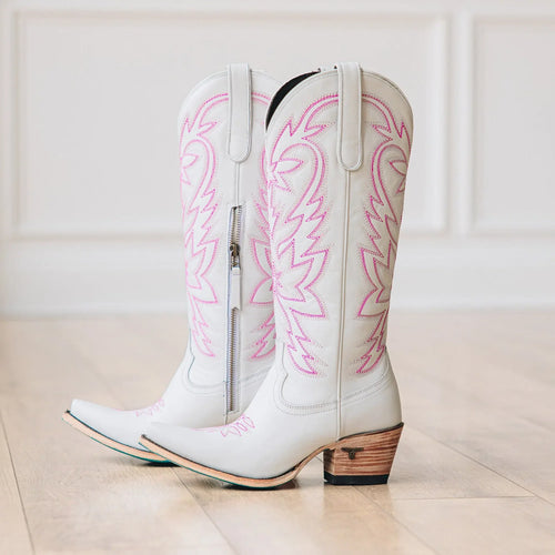 Lane Smokeshow Boot — Matte White and Neon Pink