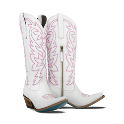 Lane Smokeshow Boot — Matte White and Neon Pink