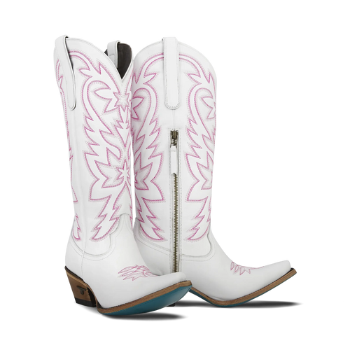 Lane Smokeshow Boot — Matte White and Neon Pink