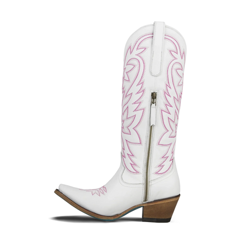 Lane Smokeshow Boot — Matte White and Neon Pink
