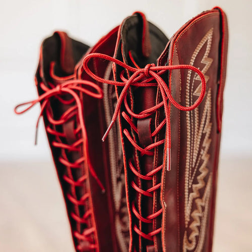 Lane Monica Knee High Corset - Smoldering Ruby