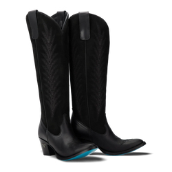 Lane Jentry Knee High Boot - Jet Black & Soft Black Suede