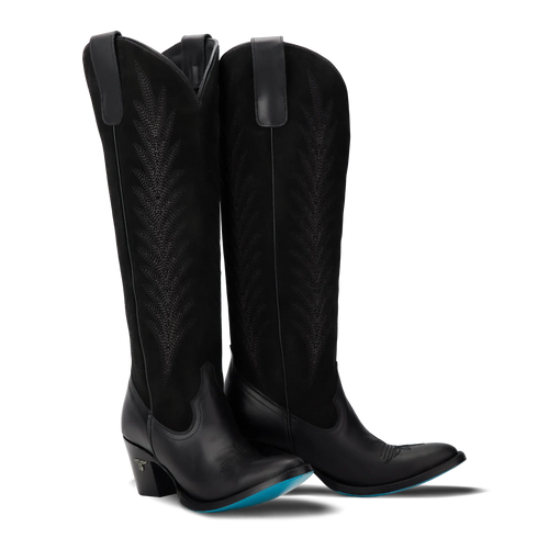 Lane Jentry Knee High Boot - Jet Black & Soft Black Suede
