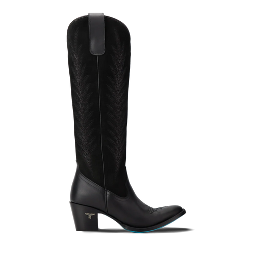 Lane Jentry Knee High Boot - Jet Black & Soft Black Suede