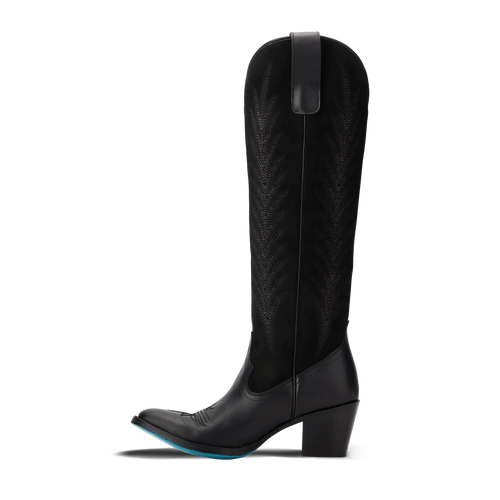 Lane Jentry Knee High Boot - Jet Black & Soft Black Suede