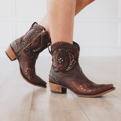 Lane Cossette Bootie — Cognac
