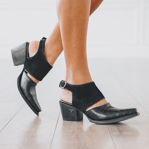 Lane Plain Jane Slingback Mule — Soft Black Suede