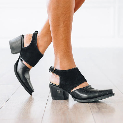Lane Plain Jane Slingback Mule — Soft Black Suede